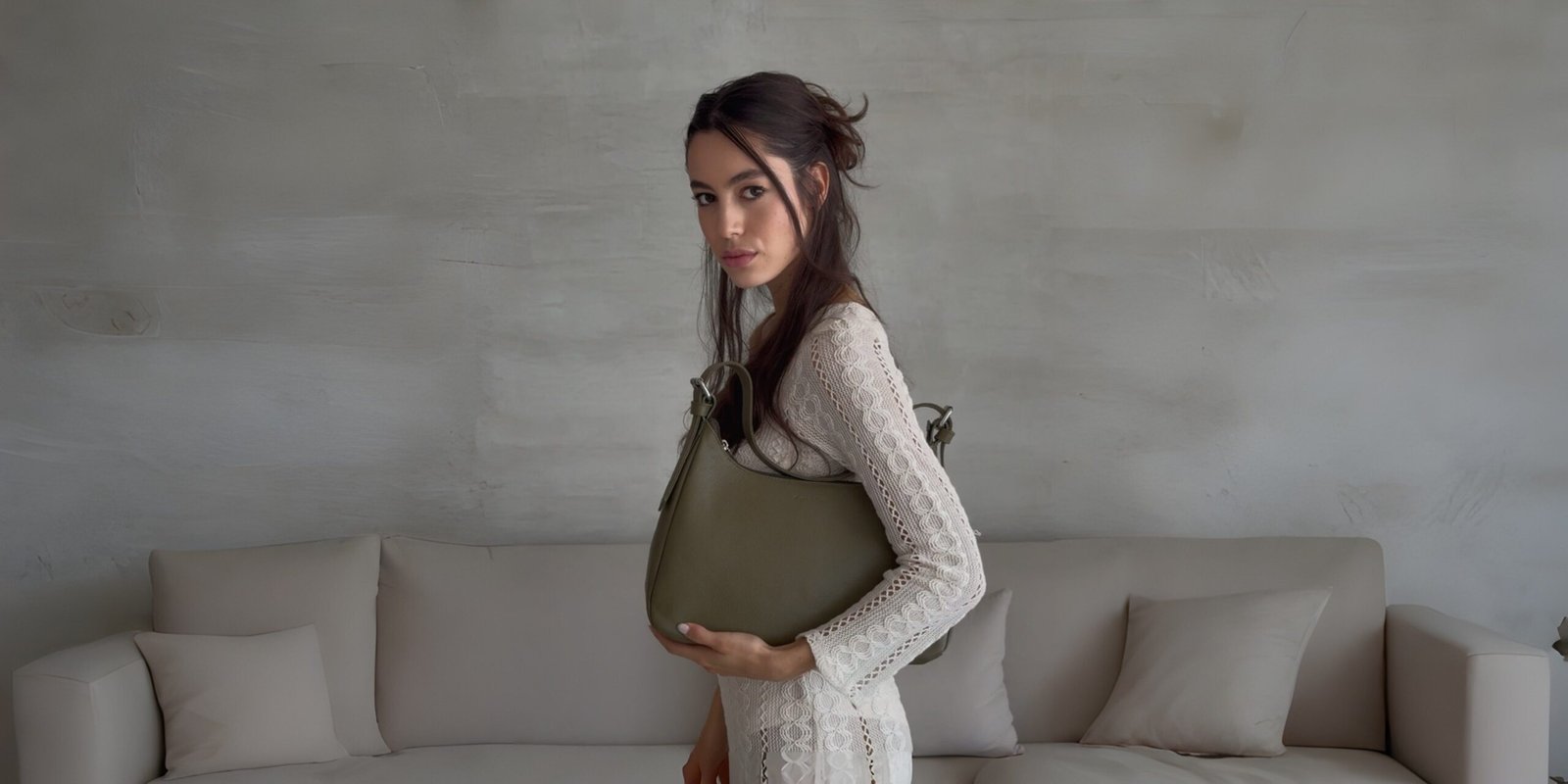 cartera de cuero verde